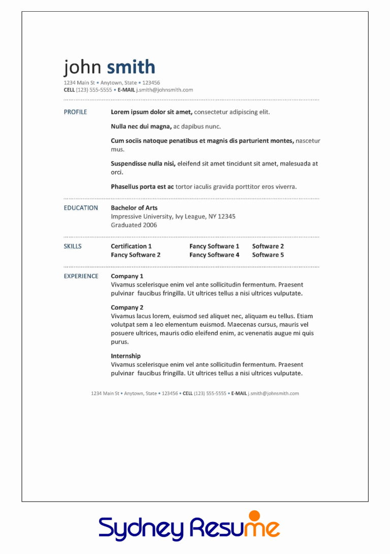 professional resume writer nsw