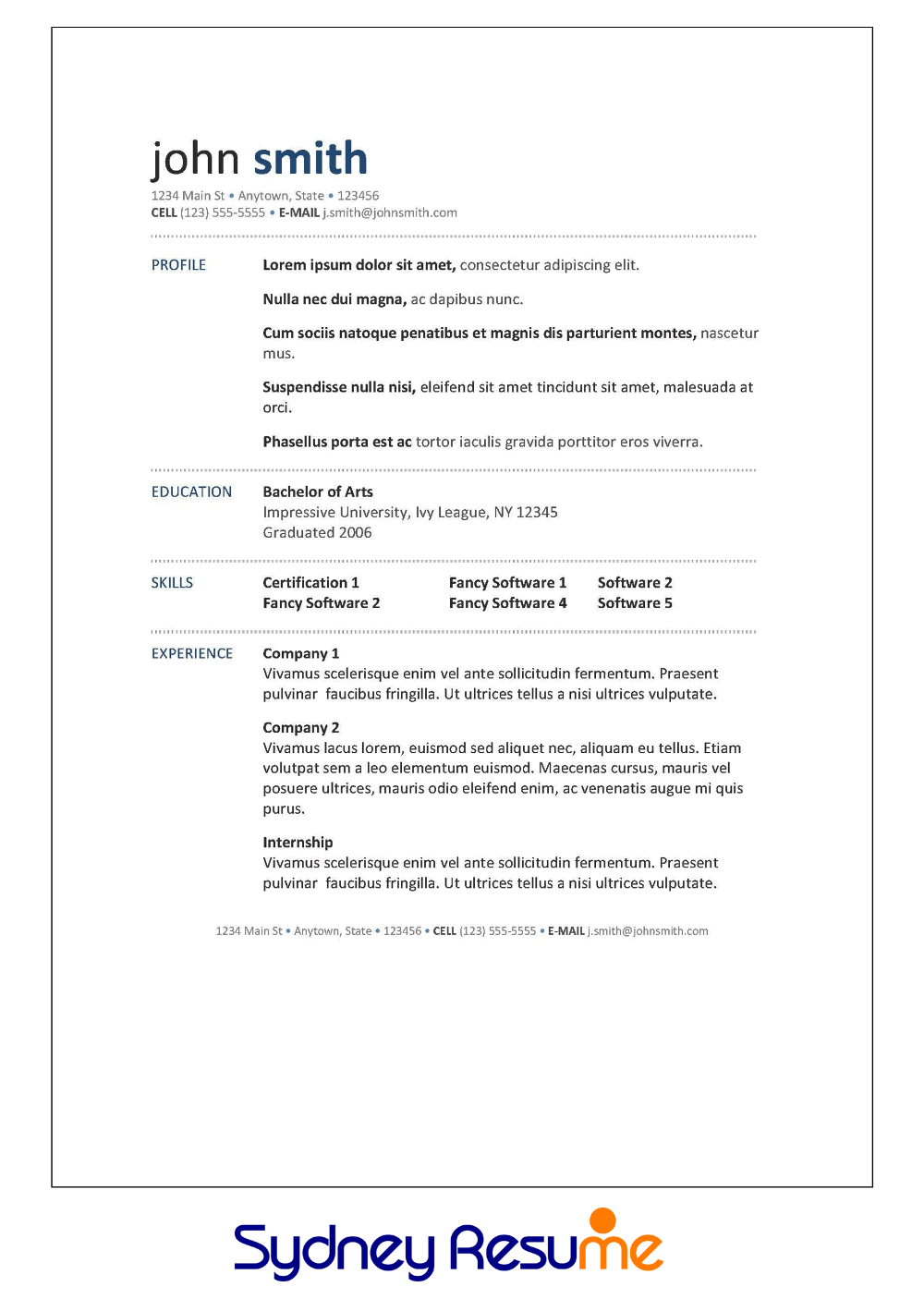 resume help sydney