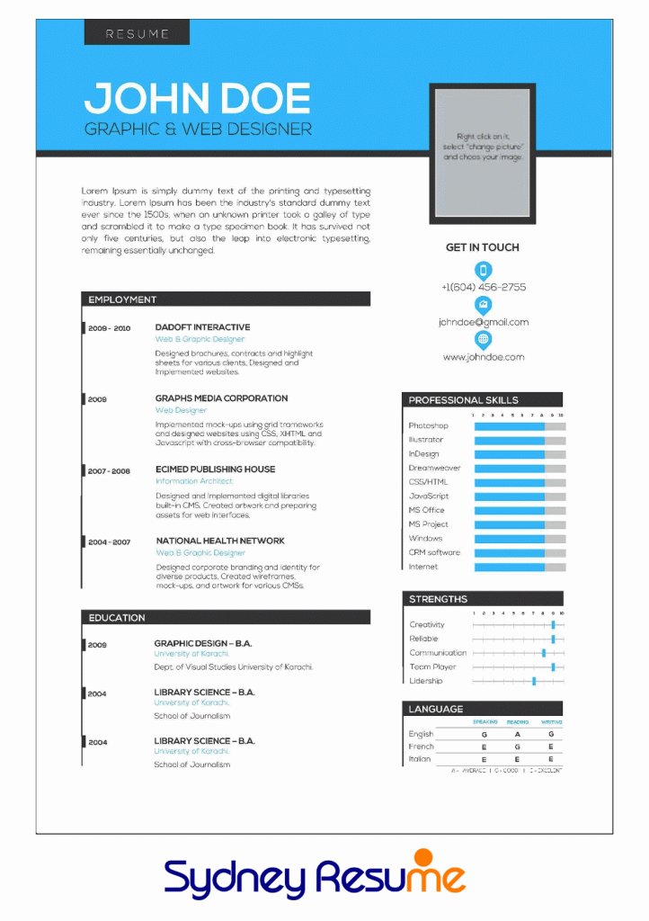 resume writer sydney